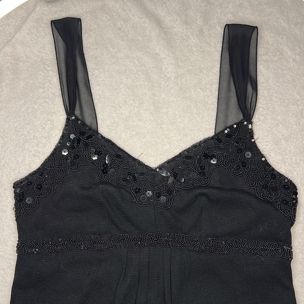 Elegant Black Shirt Express size medium with Lace and Sequins